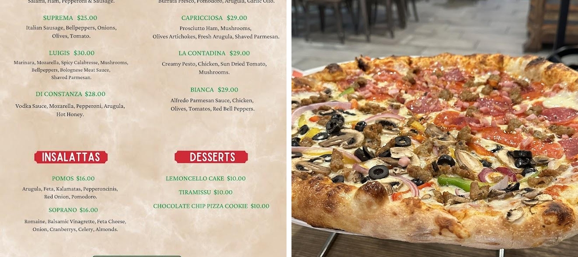 POMO'S Napolitano Oven Menu