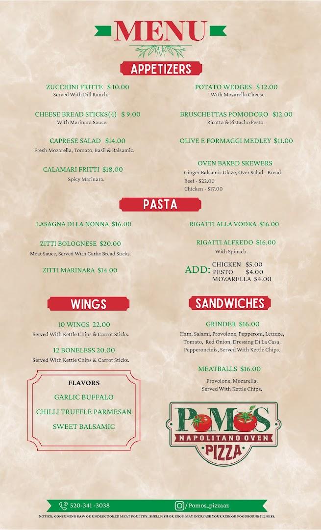 POMO'S Napolitano Oven Menu image 2
